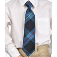 thumbnail image 2 of Cookie's Adjustable Banded Necktie with Clip - blue/navy/gold *plaid #9a*, 12", 2 of 3