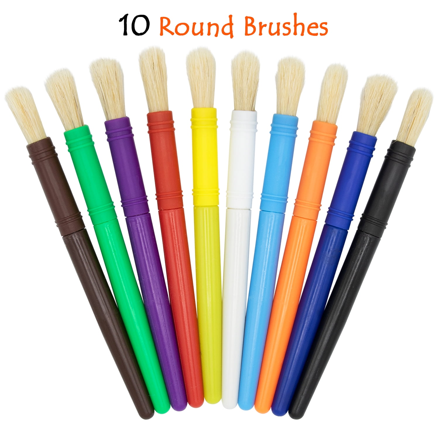 Horizon Group USA Paint Brushes for Kids, 20 Pack of Assorted Paintbrushes, 3 Different Types of Paintbrushes Including Round, Glitter & Triangle