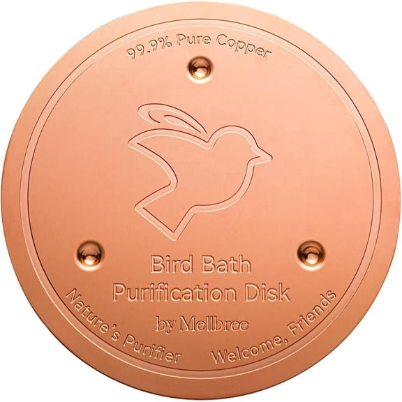 Bird Bath Copper Disk, 0.6mm Reinforced 99.99% Pure Copper Cleaning Disk for Physical Safe Clean Water All-Season, Universal Fit for Outdoor Birdbaths, Bowl, Bird Bath Solar