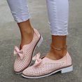 thumbnail image 6 of asdoklhq Womens Slip On Shoes Under $15,Women's Bowknot Hollow Out Middle Heel Platform Comfy Casual Comfortable Single Shoes, 6 of 9