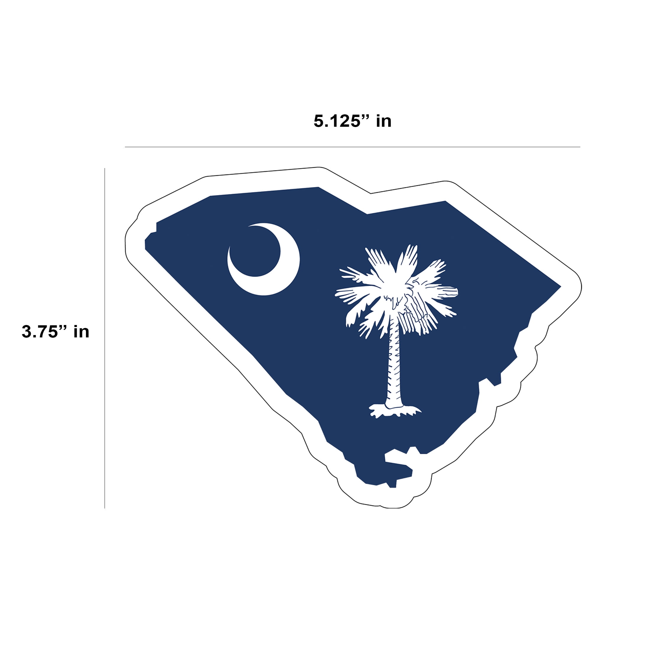(2 pack) Auto Drive South Carolina Vinyl Auto Decal, Multicolor, 5.125” x 3.75"