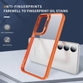 thumbnail image 6 of Compatible with Samsung Galaxy S24 Case Clear Case with Camera Hidden Kickstand Foldable Stand Men Women Girls Phone Case Slim Soft TPU Translucent Shockproof Phone Cover, Orange, 6 of 16