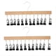 thumbnail image 1 of Percha de Madera para Pantalones, Perchas de Madera para Pantalones con 12 Clips Antideslizantes, Juego de 2 Organizadores de Legging para Armario, Sujeción de Perchas, 1 of 7
