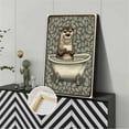 thumbnail image 3 of Vintage Otter In Bathtub Canvas Wall Art Print, Modern Aesthetic Home Decor For Bedroom, Living Room, Bathroom, 3 of 8