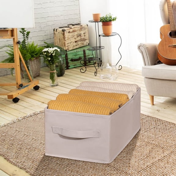 HBBKVI Fabric Storage Bins with Handles, Collapsible Storage Basket for Home Shelves, Bedroom Organizer Clothing Storage Box