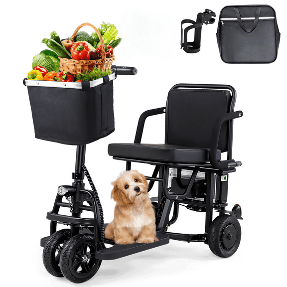 WEYRAL Mobility Scooter Lightweight for Senior, Adult Electric Scooter 20 mile Range & 9.3mph Speed, Dual Front Wheels for Stability