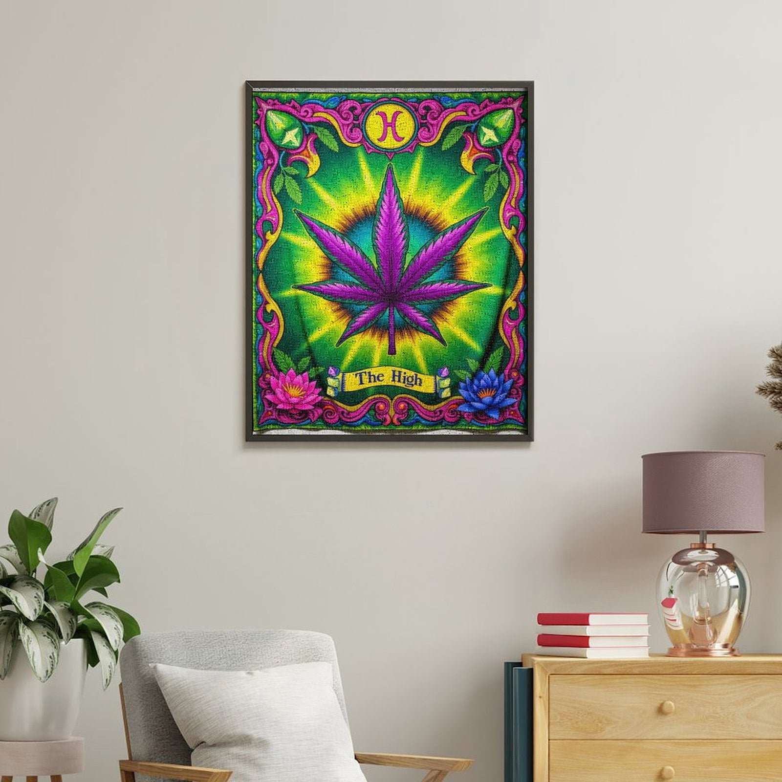 Paint by Numbers Kit for Adults, Vibrant Psychedelic Leaf Art Design Paint by Numbers, Easy Paint by Numbers Kit for Adults Beginner, DIY Adult Paint by Number Kits on Canvas, Home Decor