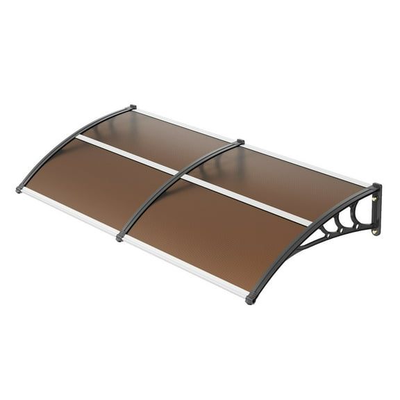 Window Door Awning Canopy 80" x 40" with UPF 50  Polycarbonate Panel, Transparent PC Sheet Outdoor Entry Door Awning for Sun, UV, Rain, Snow Protection