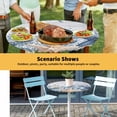 thumbnail image 6 of Elastic Fitted Round Tablecloth, Blue Starfish Coastal Waterproof Stretch Table Cover for 45"-54" Tables, Eucalyptus Summer Nautical Shell Wooden Washable Outdoor Tablecloths for Patio, Picnic, 6 of 9