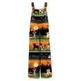 thumbnail image 5 of Women's Halloween Jumpsuits Skull Castle Sleeveless Backless Funny Overalls Spiderweb Witch Hat Halter Horror Rompers, XL, 5 of 5