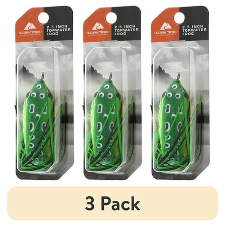 (3 pack) Ozark Trail 2.5 Green Topwater Frog Lure
