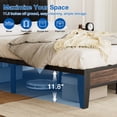 thumbnail image 3 of Lusimo Full Bed Frame with Fabric Upholstered Headboard Metal Platform Bed No Box Spring Needed, Black, 3 of 9