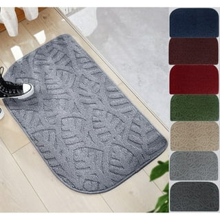 ITSOFT Dirt Trapper Indoor Door Mat & Entrance Rug for Wet Muddy Shoes and Pet Paws, Non-Slip Machine Washable, Shoe Scraper, AB