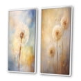 thumbnail image 3 of Designart "White Dandelion love expression III" Dandelion Framed Wall Art Set Of 2 - White Floral Framed Canvas Set For Living Room Decor, 3 of 7