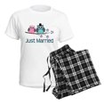 thumbnail image 4 of CafePress - Just Married Birds Women's Light Pajamas - Women's Short Sleeve Print T-Shirt and Pants Light Cotton Pajama Set, 4 of 7