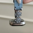 thumbnail image 2 of Floral Design Denim Band for Apple Watch 42(Series 1/2/3)/44/45/46/49mm, Elegant Metal Buckle Strap for Women Girls, Compatible with iWatch Series 1/2/3/SE/4/5/6/7/8/9 & Ultra, Skyblue Silver, 2 of 9
