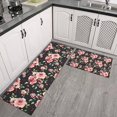 thumbnail image 2 of Pioneer Flower Floral Print Pattern Kitchen Rugs Sets Of 2,Anti Fatigue Kitchen Mat Rugs Non Slip Washable,Decorative Kitchen Floor Mats for Kitchen,Sink,Laundry,17"x30"+17"x47", 2 of 7
