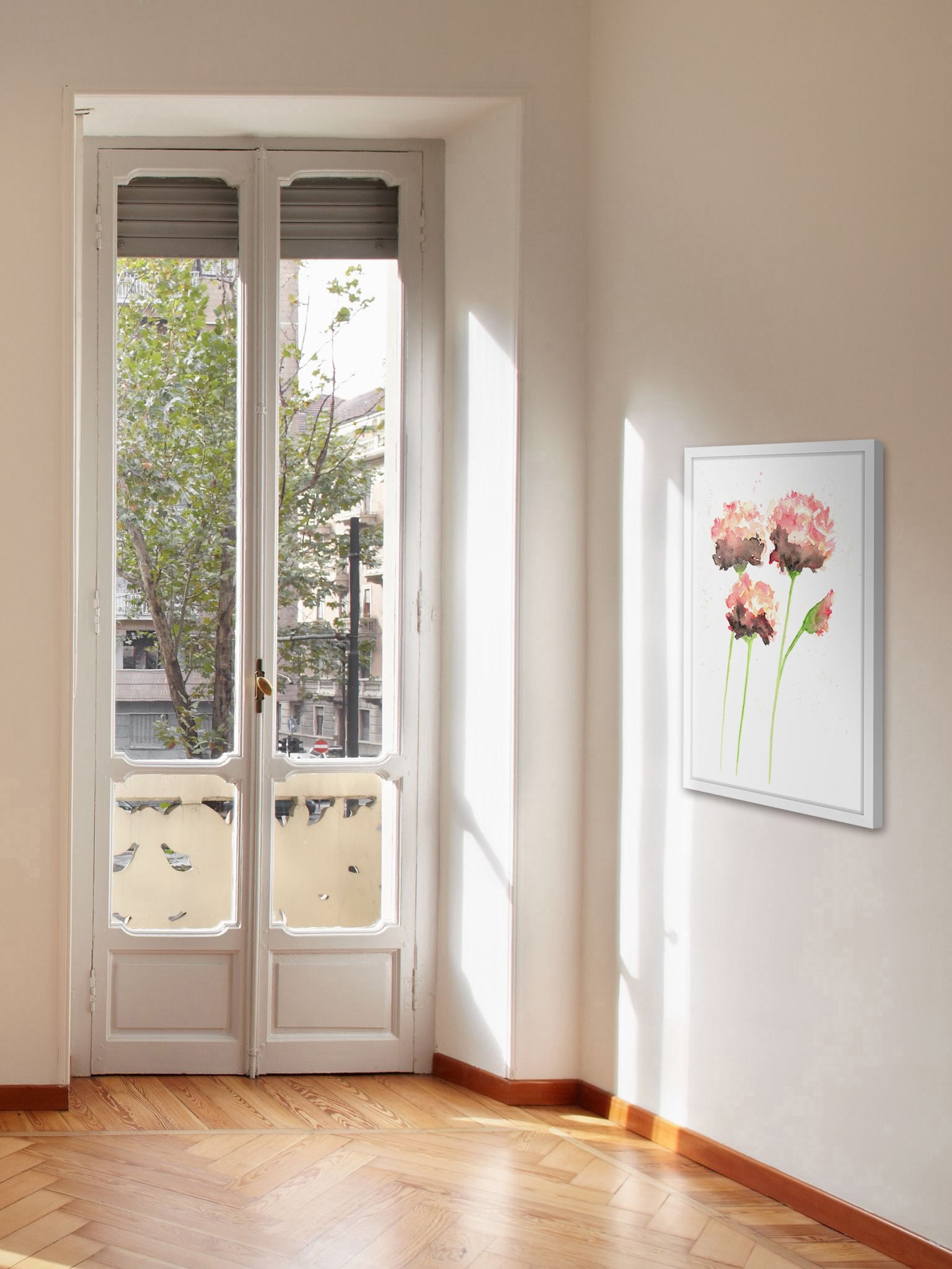 "Peach Poppies" Framed Painting Print