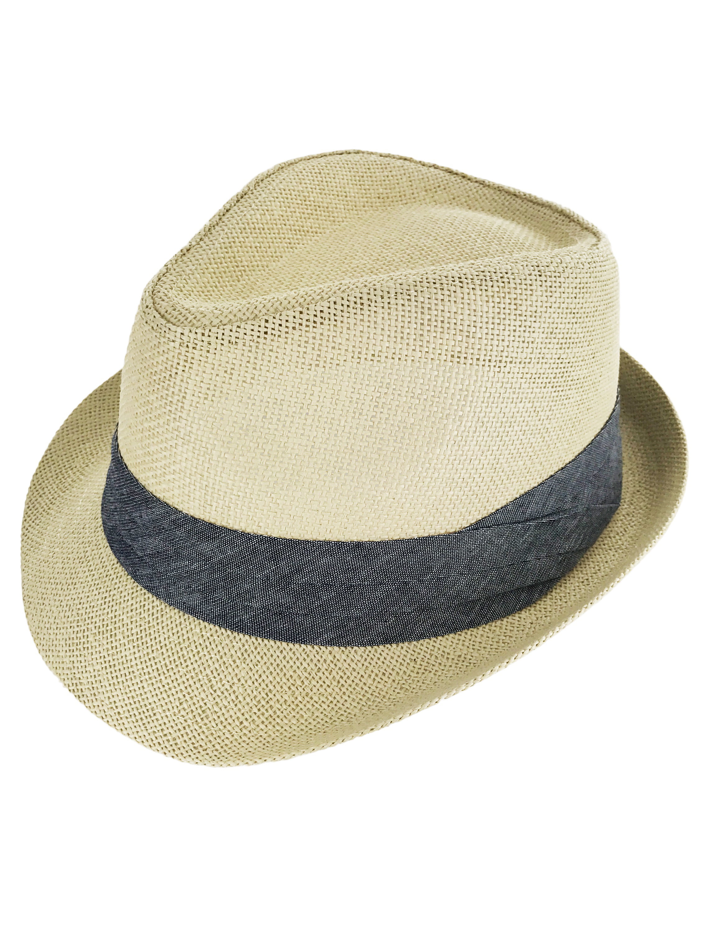 Faddism Fashion Fedora Hat in Navy Beige 