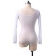 thumbnail image 2 of Long Sleeve Bodycon Gauze Top  Sheer Pure Mesh T Shirts Sexy Adult Bellydance Costumes Carnival Outfit Open Bust Leotard,Leotard,Whie,3- BTS/Fall,Semi-Opaque, 2 of 4