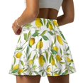 thumbnail image 4 of HELLHERO Polyester Spandex Tennis Skirt for Yoga Hiking Vacation, Built-in Shorts 2 Side Pockets Athletic Skorts, Lemons Pattern, 4 of 9