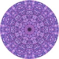 thumbnail image 1 of Ahgly Company Machine Washable Indoor Round Transitional Heliotrope Purple Area Rugs, 7' Round, 1 of 7