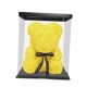 thumbnail image 4 of Oso de rosas con caja, adorable oso de flores preservadas, regalo artificial para bodas y fiestas. Amarillo, 4 of 9