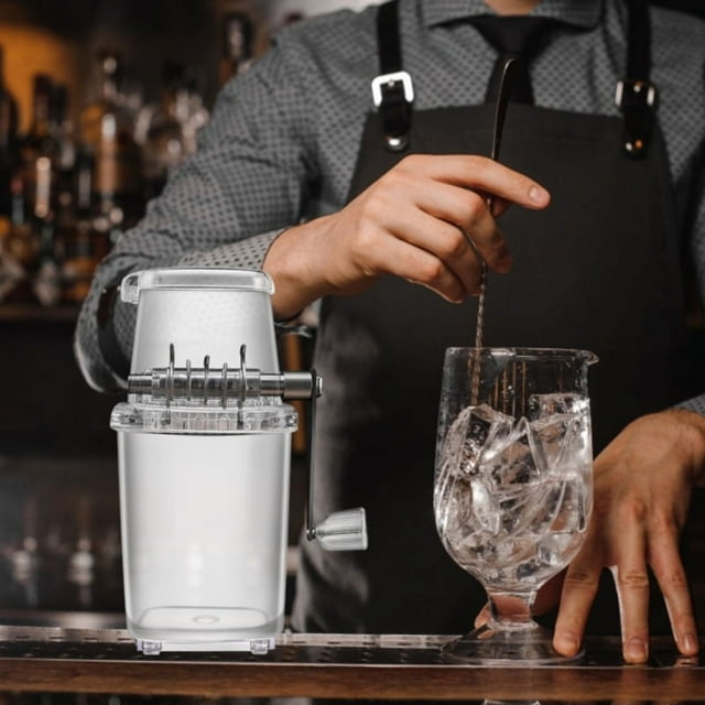 Ice Crusher Small DIY Hand-Crank Ice Shaver Breaker Home Ice Breaker; Snow Portable Snow Cone Machine, Clear