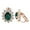 Gold,Green, variant on Emerald Gourd Green Zircon Clip on Earrings for Women Non Pierced Ears Platinum Plated Hypoallergenic Vintage Clip Earrings