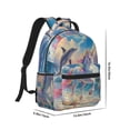 thumbnail image 2 of Disketp Dolphin Rainbow Horse Backpack - Comfortable Daypack with The right laptop for you Spacious Main Compartment & other poket - {designName} print, 2 of 6