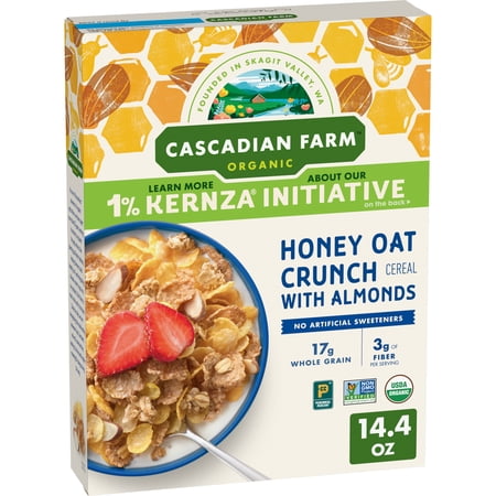 Cascadian Farm Honey Oat Crunch with Almonds Organic Cereal, Whole Grain, 14.4 oz