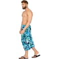thumbnail image 4 of LA LEELA Men's Swim Trunk Beachwear Sarong Pareo Wrap One Size Blue-Z246 Summer Vacation Party, 4 of 5