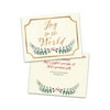 Personalized Faux Gold Joy To The World Folded Holiday Greeting Card