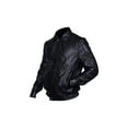 thumbnail image 5 of Black Leather Jacket - Mens Bomber Flight Sheepskin Genuine Leather Jacket - Shirt Collar Bomber Leather Jacket, 5 of 6