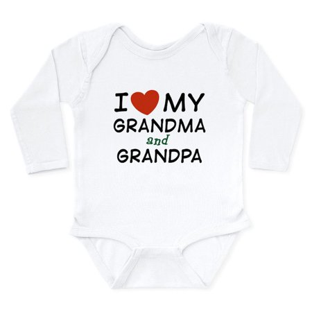 

CafePress - I Love My Grandma And Grandpa Infant Creeper Body - Long Sleeve Infant Bodysuit