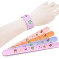 thumbnail image 3 of 6Pcs Lovely Cartoon Silicone Clap Bracelets Creative Graduated Scale Ruler Wristbands Patted Bracelets for Children Kids (Yellow Red Purple Green Blue Pink), 3 of 5
