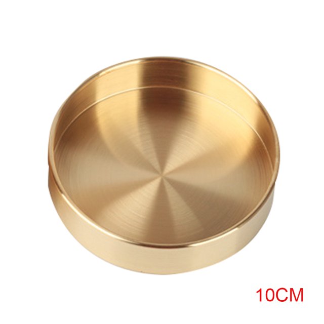 Bandeja de metal redonda vintage, caja de almacenamiento de cobre, contenedor, plato, disco, decoración del hogar, decoración Yuarrent JJ20277-01