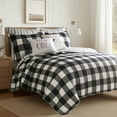 thumbnail image 4 of Levtex Home - Camden Quilt Set -King Quilt + Two King Pillow Shams - Buffalo Check in Black and Cream - Quilt Size (106 x 92 in.) and Pillow Sham Size (36 x 20 in. ), 4 of 5