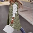 thumbnail image 2 of Lixiuxyad Womens Fall Sweaters Women's Long Winter Coat Vest With Hood Sleeveless Warm Down Coat With Pockets Quilted Vest Down Jacket Quilted Outdoor Jacket, 2 of 6