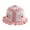 Pink, variant on ZHENHONG Bucket Hats for Women Cartoon Crochet Bucket Hat Sweet Mesh Bolwer Hat Casual Solid Color Headwear Black