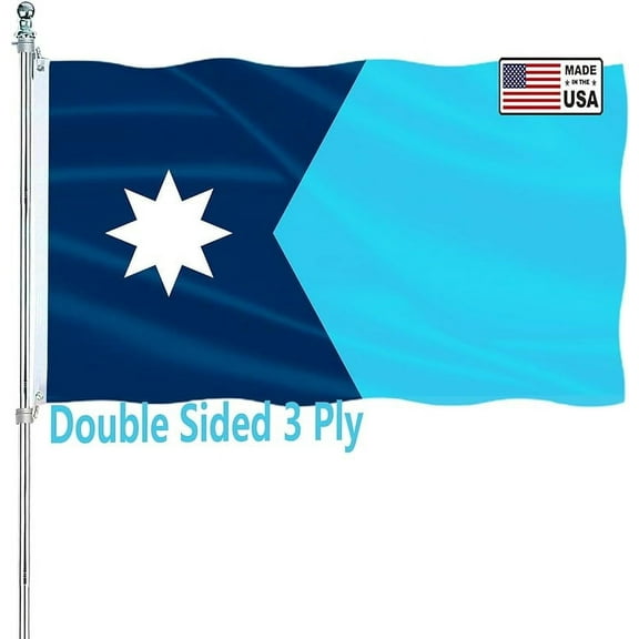 New Minnesota Flag 3x5 Double Sided Outdoor State Flags Heavy Duty 3 Ply with Durable Canvas Header and Brass Grommets Vivid Colors