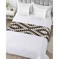 thumbnail image 5 of Xipuska Abstract Aztec Bed Runners for Queen Size Bed, Decorative Bed Throws for Foot of Bed, Brown Geometric Farmhouse Southwestern Bed Runner Sofa Throw Bedding Scarf Slipcover for Bedroom, 5 of 6