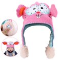 thumbnail image 4 of Gorro de lana para tejer con orejas móviles, divertido juguete para contar historias, para niños, color rosa bebé, 4 of 12