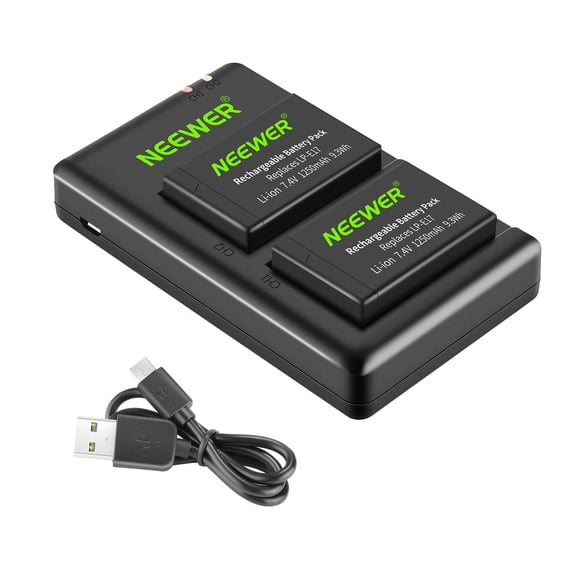 Neewer 2-Pack LP-E17 Replacement Battery and Dual USB Charger for Canon EOS RP, Rebel SL2, SL3, T6i, T6s, T7i, M3, M5, M6, 200D, 77D, 750D, 760D, 800D Digital SLR Camera