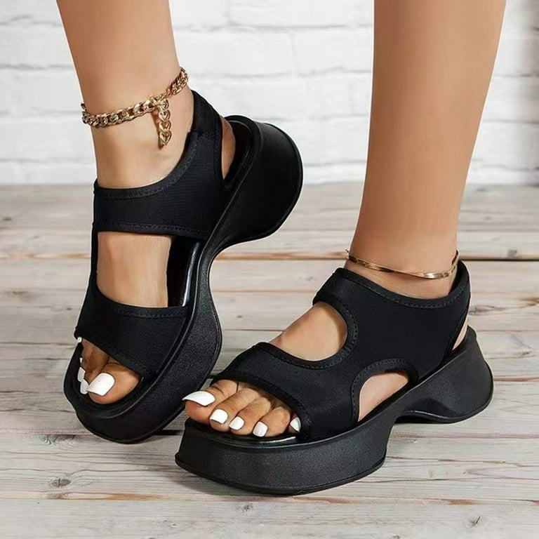 SEMIMAY Ladies Shoes Fashion Casual Open Toe Slip Roman Sandals