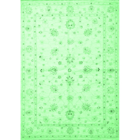 Ahgly Company Indoor Rectangle Persian Emerald Green Traditional Area Rugs, 2' x 3'