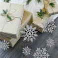 thumbnail image 3 of 36 Pcs Silver Glitter Snowflake Ornaments Various Size Plastic Christmas Tree Decorations with Rope for Winter Wonderland Window Door Accessories, 3 of 8