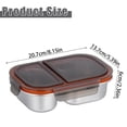 thumbnail image 2 of Stainless Steel Snack Containers with Lids, 2 Compartment Condiment Box, 800ML Divided Snack Food Storage, Reusable Food Storage Container, Lunch Box for Office Work Travel Picnic, 2 of 7