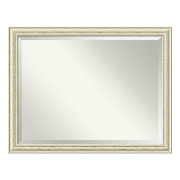 Amanti Art Dsw3940067 Country White Wash 34-1/2" X 44-1/2" Rectangular Beveled Wood Framed