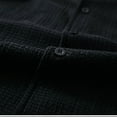 thumbnail image 4 of New summer arrivals YLSDY Men Solid Color Textured Button Down Shirts, Fashion Slim Summer Party Dress Tops Summer Beach Vacation Pockets Tees Black XXL, 4 of 8